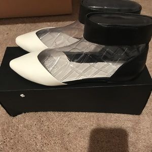 7.5 New Black &White Ankle Shoemint  Flats.  $45